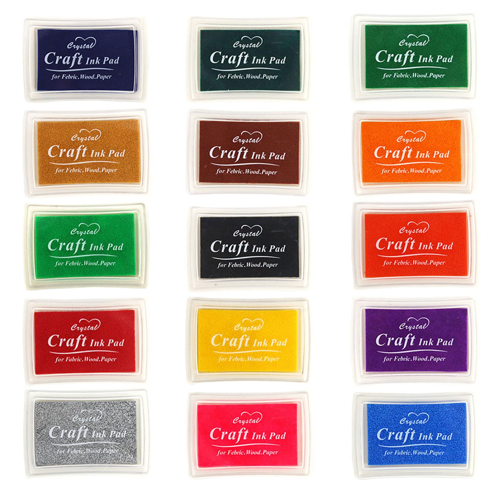 Jolof Store 15-Piece Washable Ink Pad Set | Non-Toxic Stamp Pads for Crafts