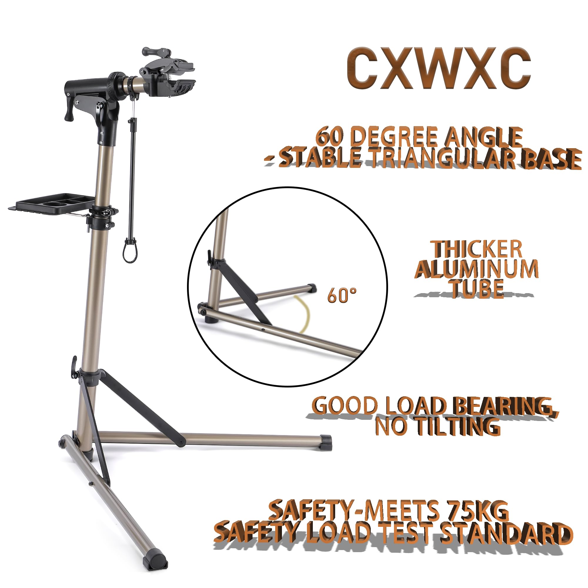 CXWXC Bike Repair Stand – Foldable Aluminum Maintenance Stand with Tool Tray