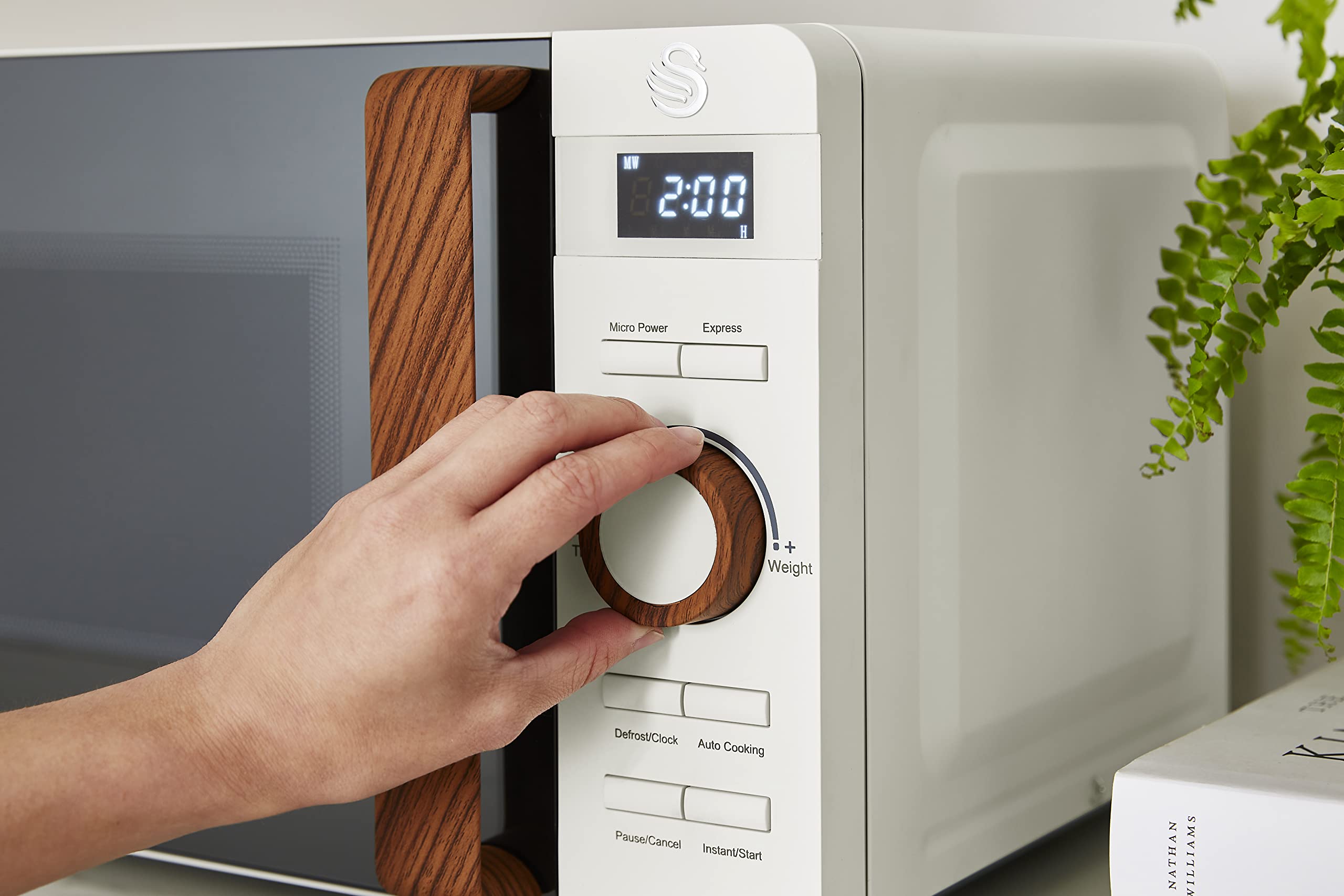 Swan Nordic 20L Digital Microwave | 800W with Defrost Setting - White