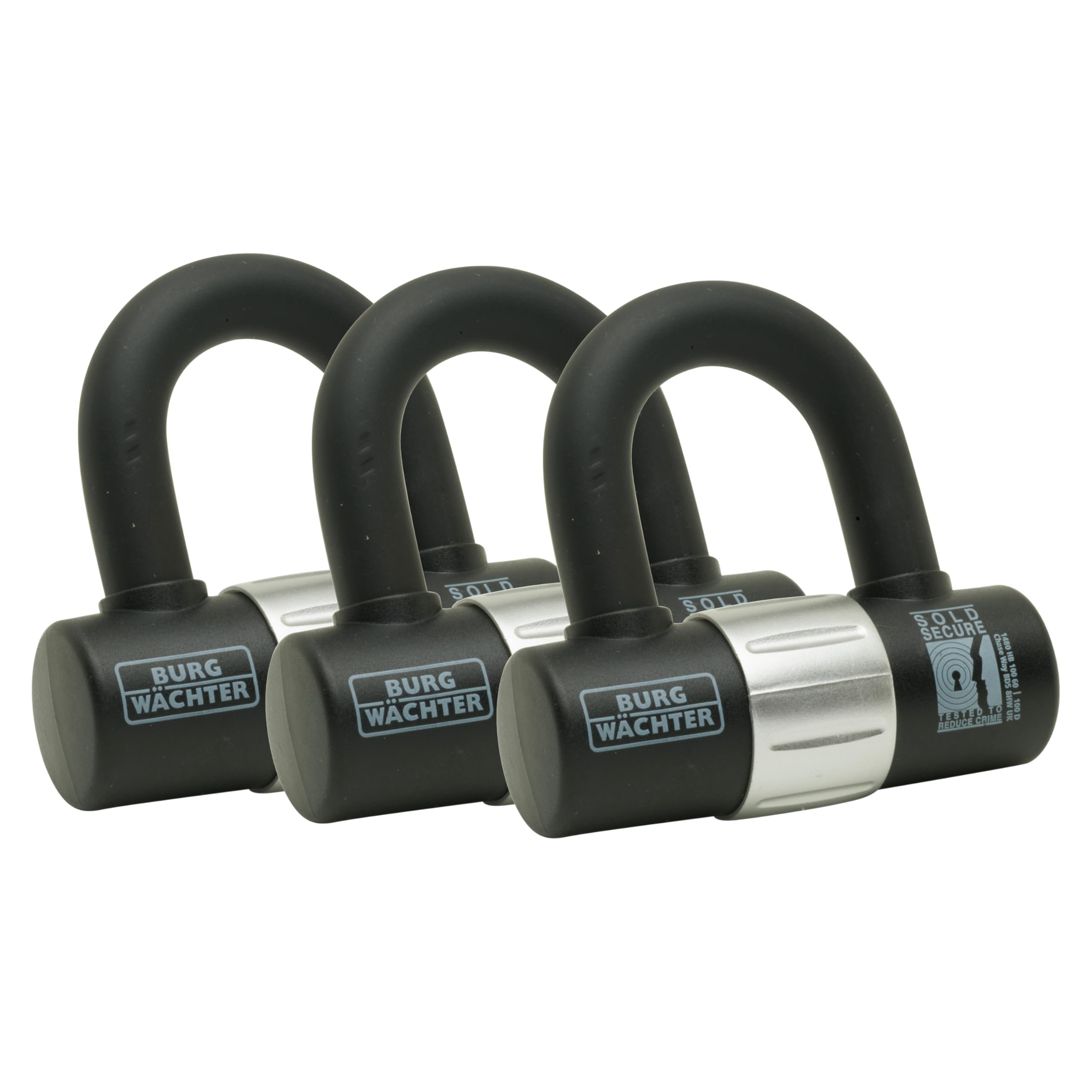 Burg-Wächter 100D U-Lock Trio Pack – Keyed Alike Sold Secure Gold