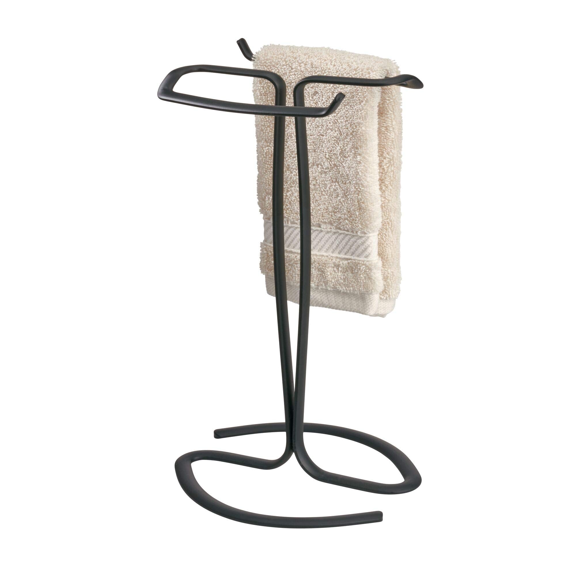 iDesign Axis Freestanding Hand Towel Rack – Matte Black Metal Stand