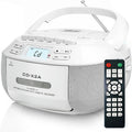 Greadio Portable CD & Cassette Player Boombox with Bluetooth & FM Radio