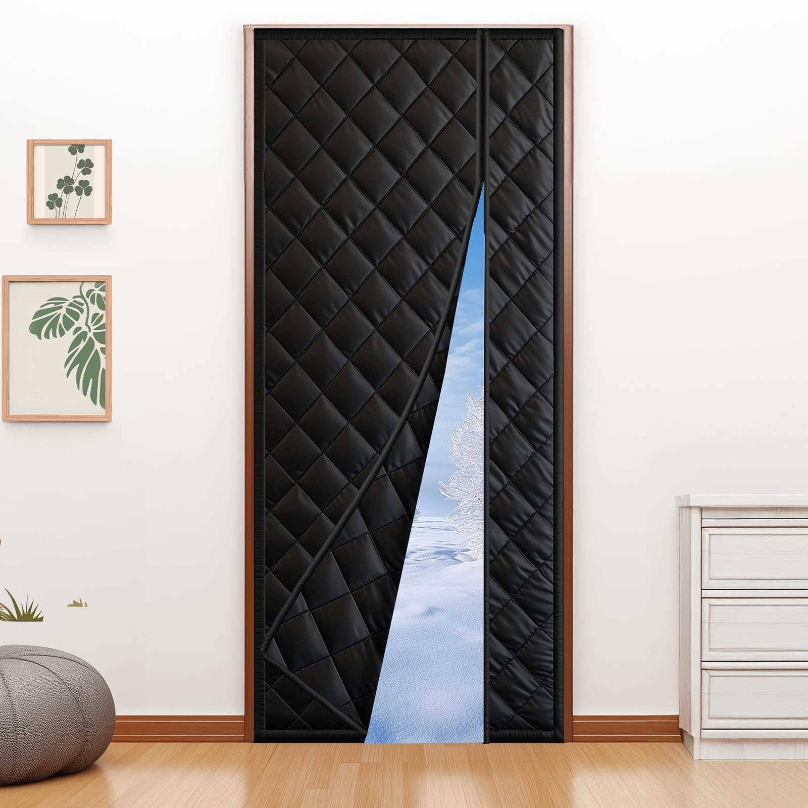 URBZUE Magnetic Thermal Door Curtain | Waterproof Oxford Fabric, 90x210cm