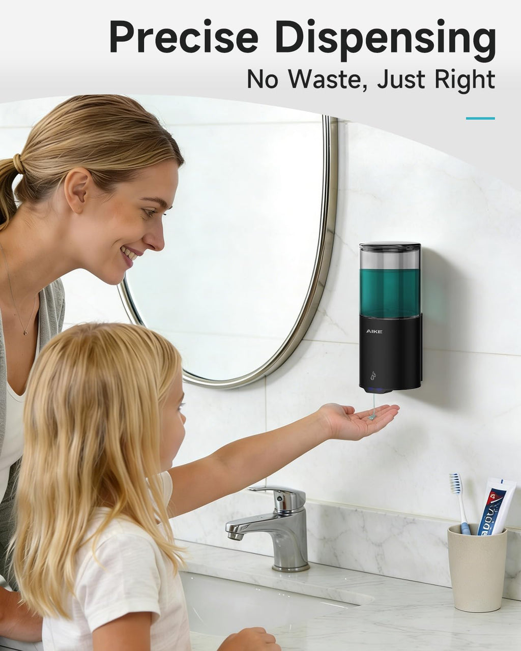 AIKE Automatic Liquid Soap Dispenser Wall Mount, IPX7 Waterproof 400ml - image 4