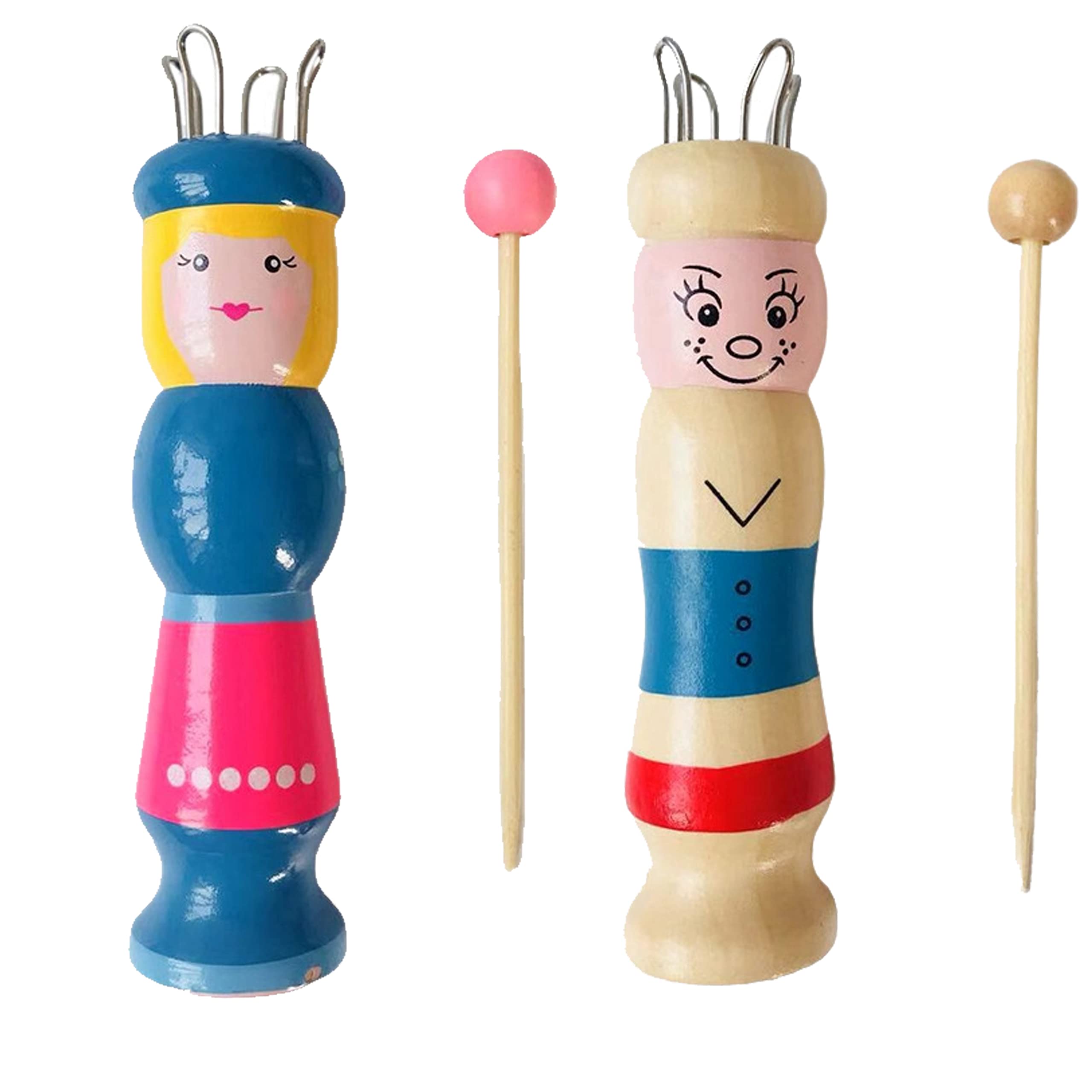 Yeesabella 2-Pack Wooden Spool Knitting Dolly Kit for Beginners