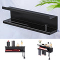 WAYASI Hair Dryer Holder Wall Mount | Metal Hair Tool Organiser - Black