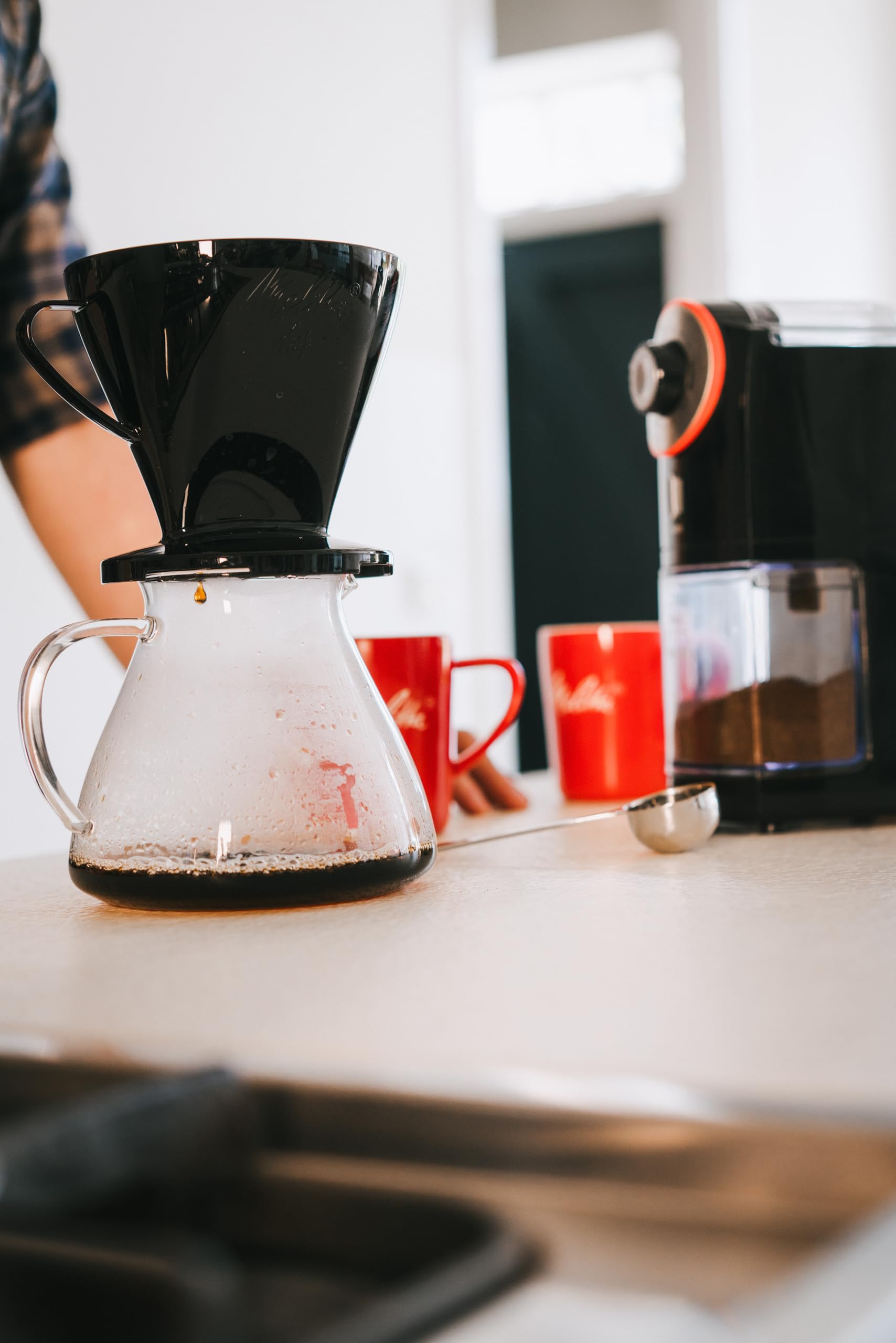 Melitta Molino Electric Coffee Grinder – 17 Settings, Black/Red