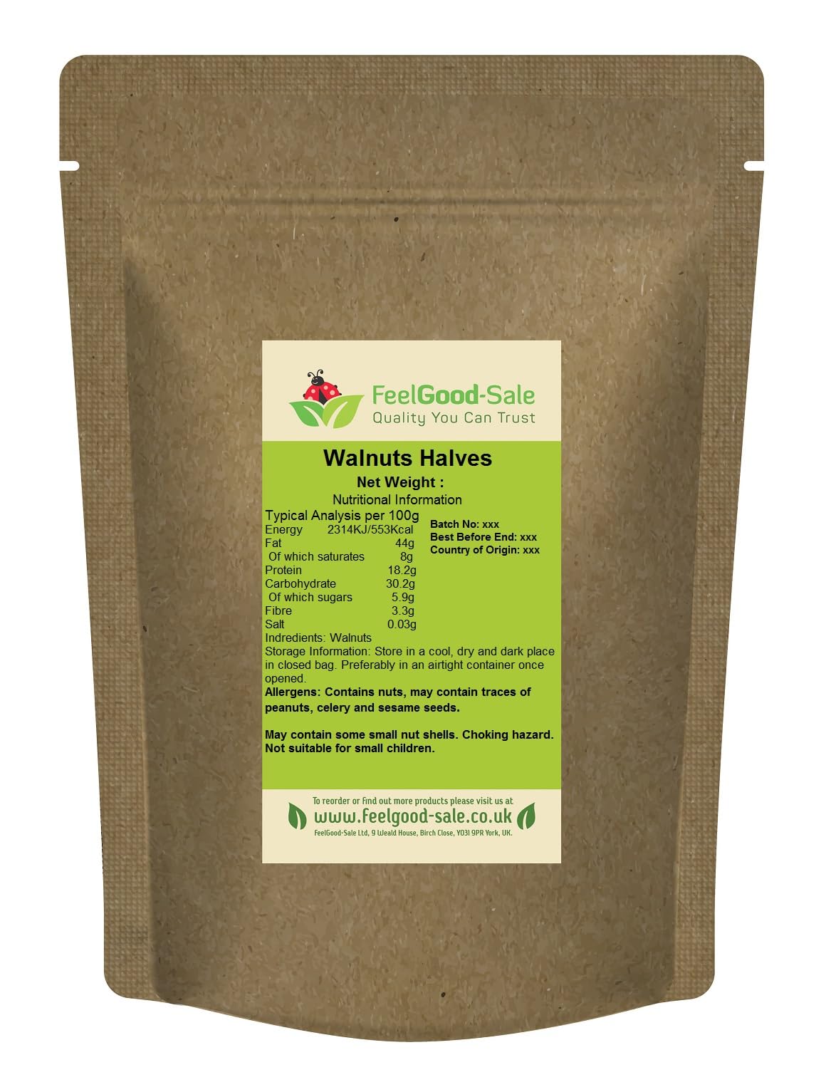 Jolof Store Raw Walnut Halves – 1kg Premium Keto & Gluten-Free Nuts