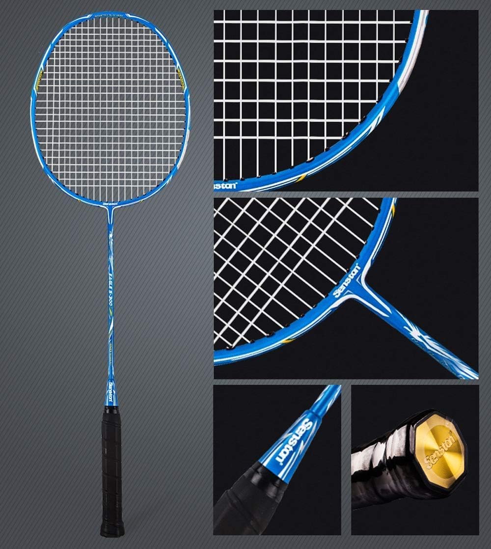 Senston 2 Pack Full-Carbon Badminton Racket Set with Carry Case
