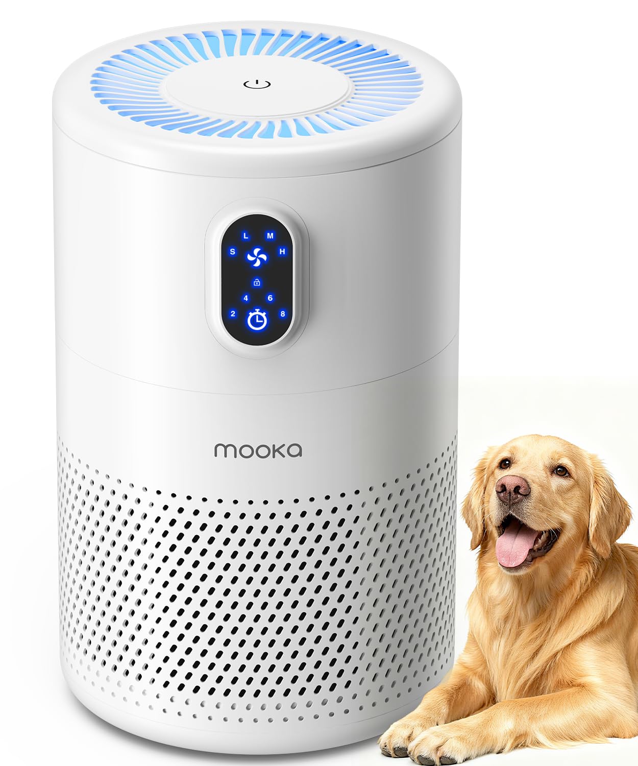 MOOKA H13 True HEPA Air Purifier for Bedroom | Quiet 4-Mode Cleaner