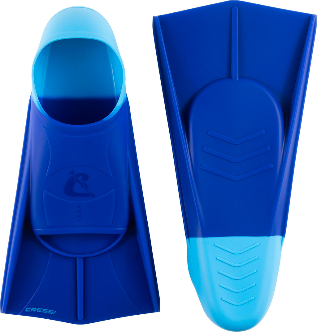 Cressi Vera Short Silicone Swimming Fins – Blue/Azure Unisex Training