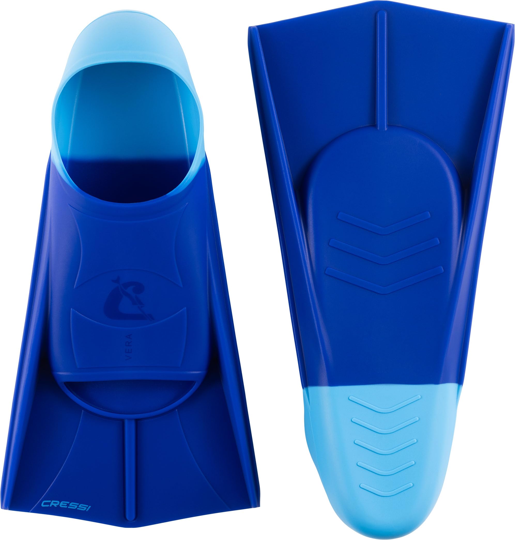 Cressi Vera Short Silicone Swimming Fins – Blue/Azure Unisex Training