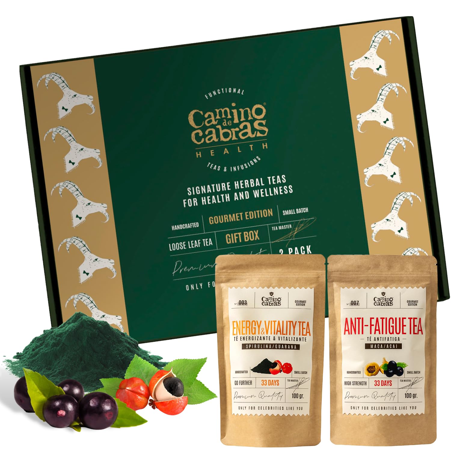 Camino de Cabras Herbal Tea Gift Set – Energy & Anti-Fatigue 2 x 100g