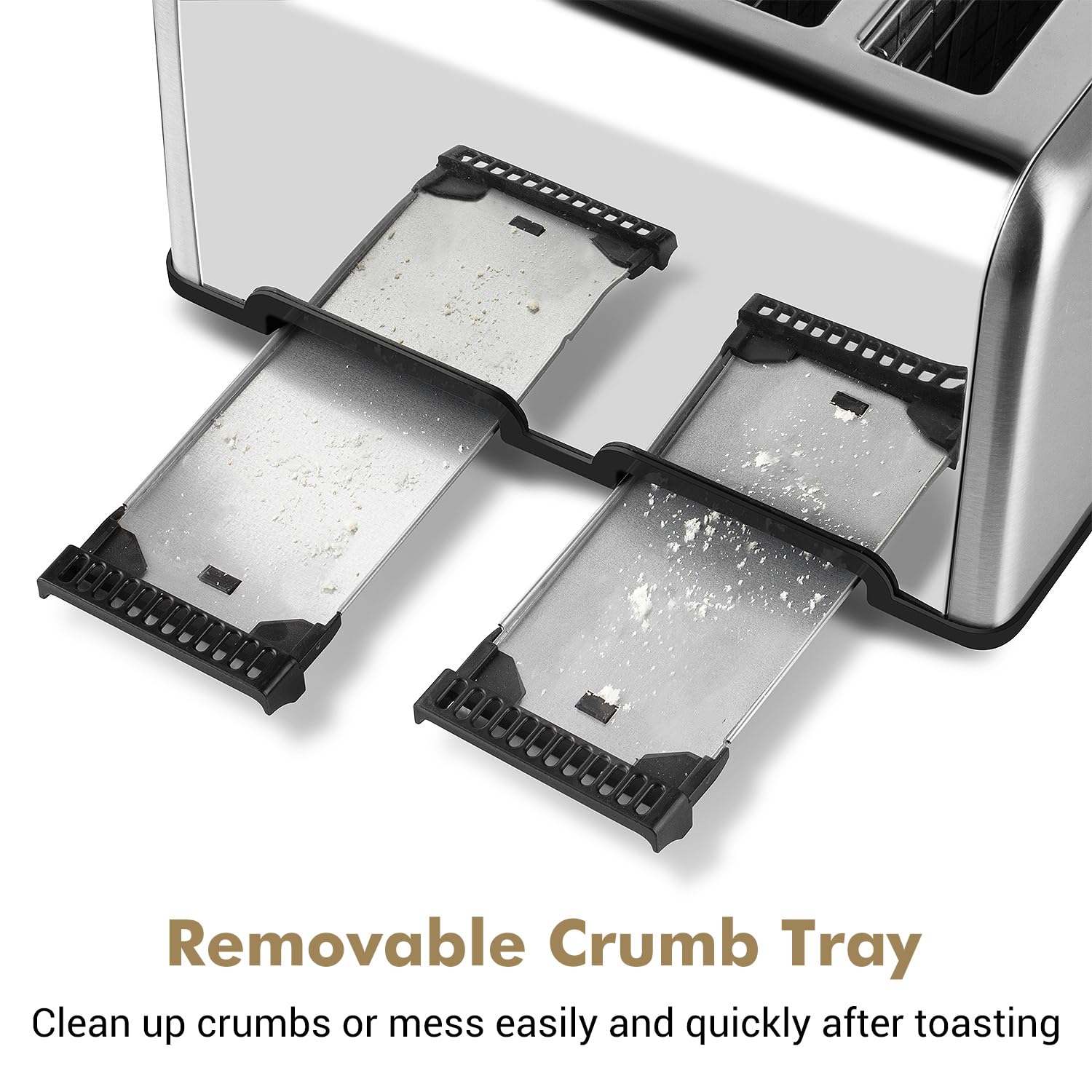 Cusimax 4-Slice Stainless Steel Toaster with Extra-Wide Bread Slots