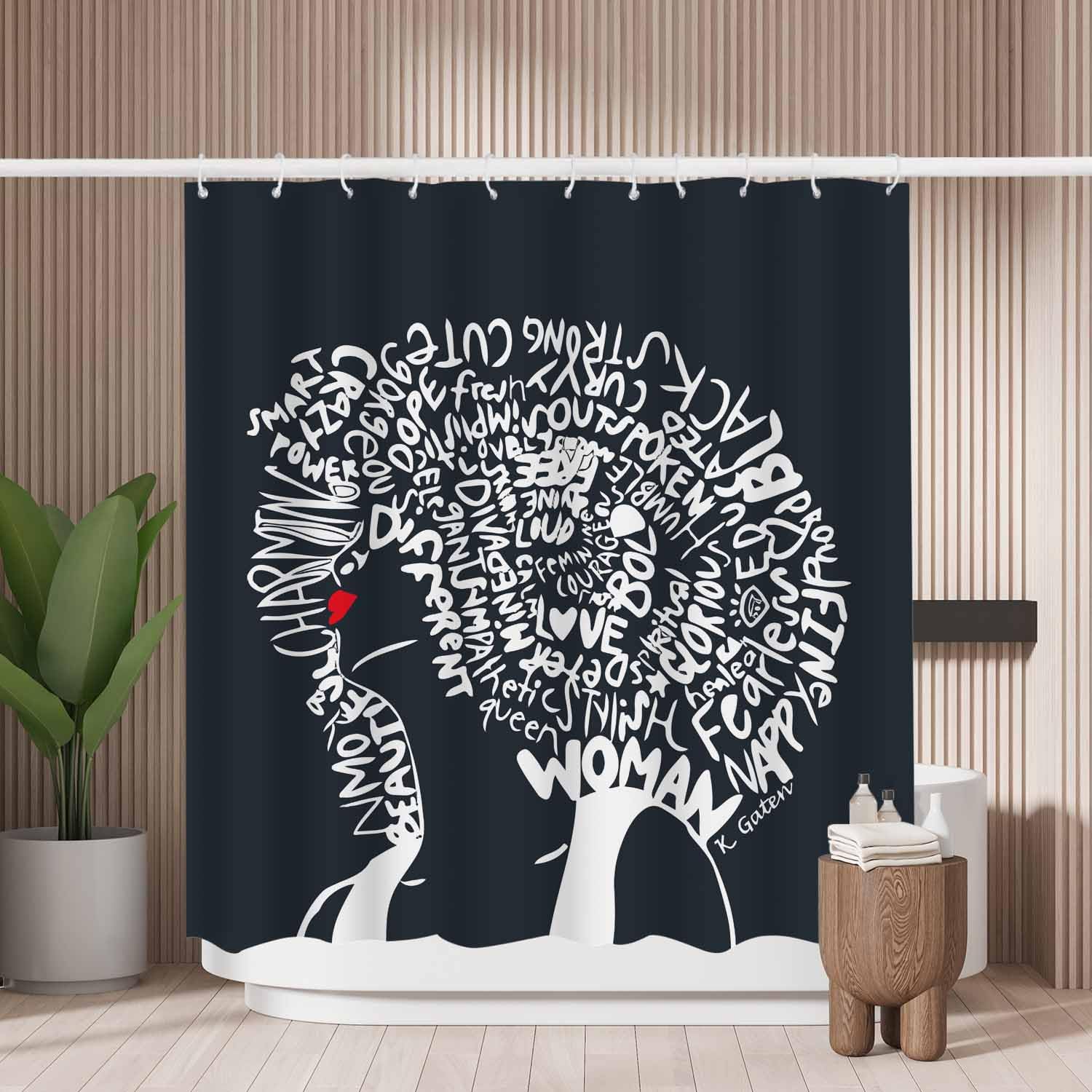 Woutay Women Art Shower Curtain | Mold Resistant Waterproof Polyester