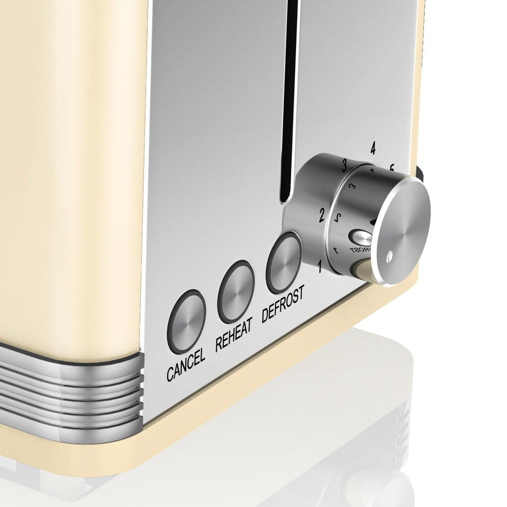 Swan Retro 2-Slice Toaster – 815W with 6 Browning Levels, Cream