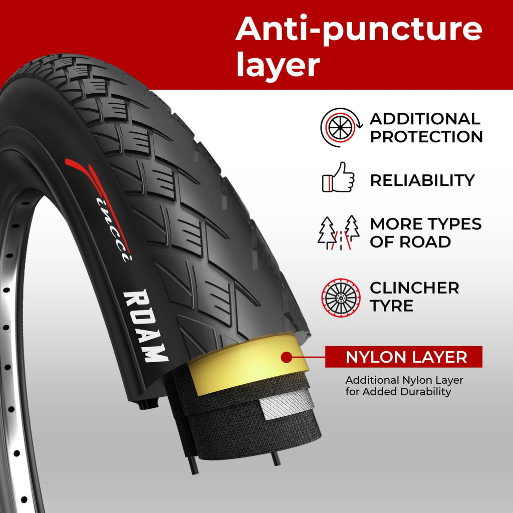 Fincci Roam 700 x 32c Foldable Bike Tyres – Antipuncture Protection (Pair)
