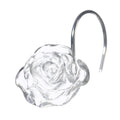 Clear Flower Shower Curtain Hooks – Ice Textured Crystal Rings