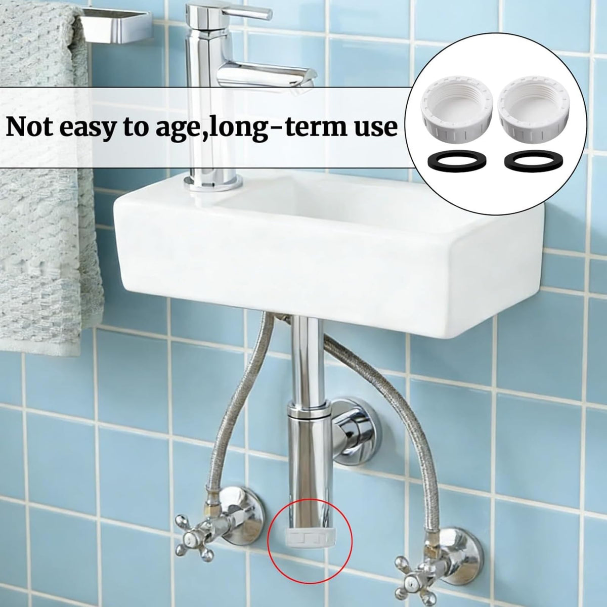 2Pcs Sink Blanking Cap,1/4" 40mm PVC Waste Pipe Cap,Drain Blanking Cap,Washing Machine Water Feed Bla-Nking Ca-P,Pipe End Ca-P,for Kitchen Sink Drain - image 4