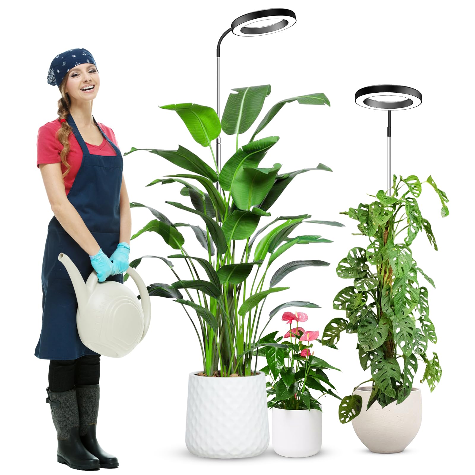 Wolezek 80 LED Full Spectrum Grow Light | 65in Adjustable Plant Lamp