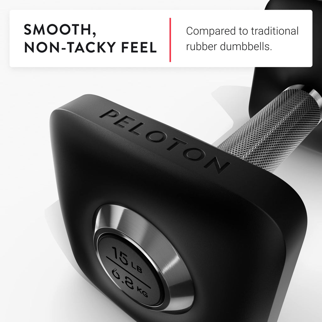 Peloton Urethane Dumbbells – 4.5 kg Black Weights with Nonslip Grip