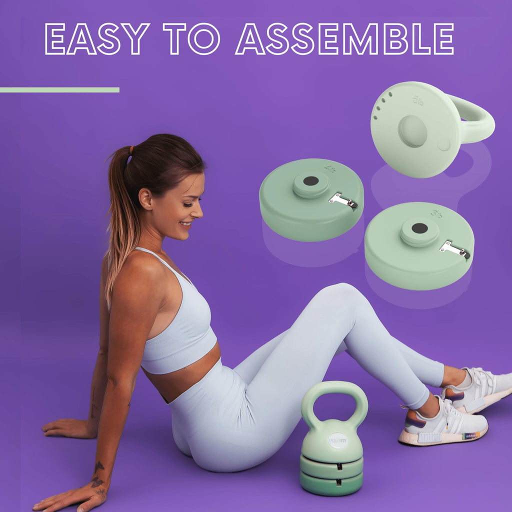 Polyfit Adjustable Kettlebell - 5, 8, 12 lbs Home Gym Weight Set