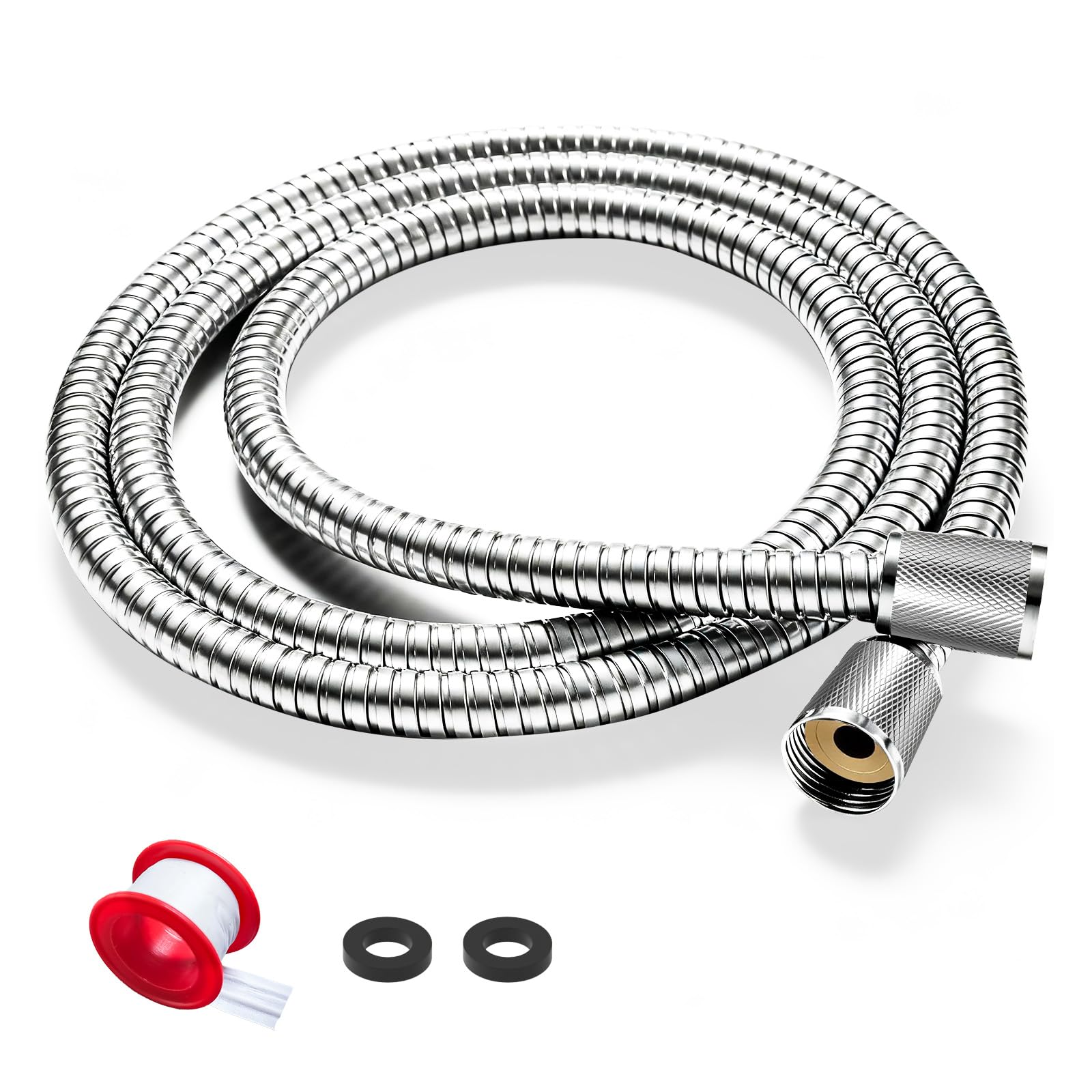 FEELSO 1.8m Stainless Steel Shower Hose | Universal G1/2 Leakproof Pipe