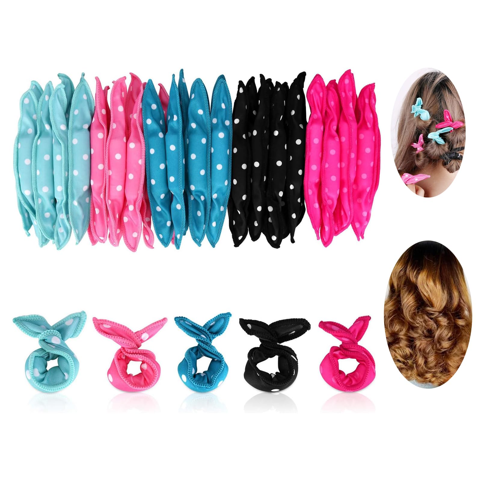 Locisne 40-Piece Heatless Foam Hair Curlers | Soft Pillow Rollers for Styling