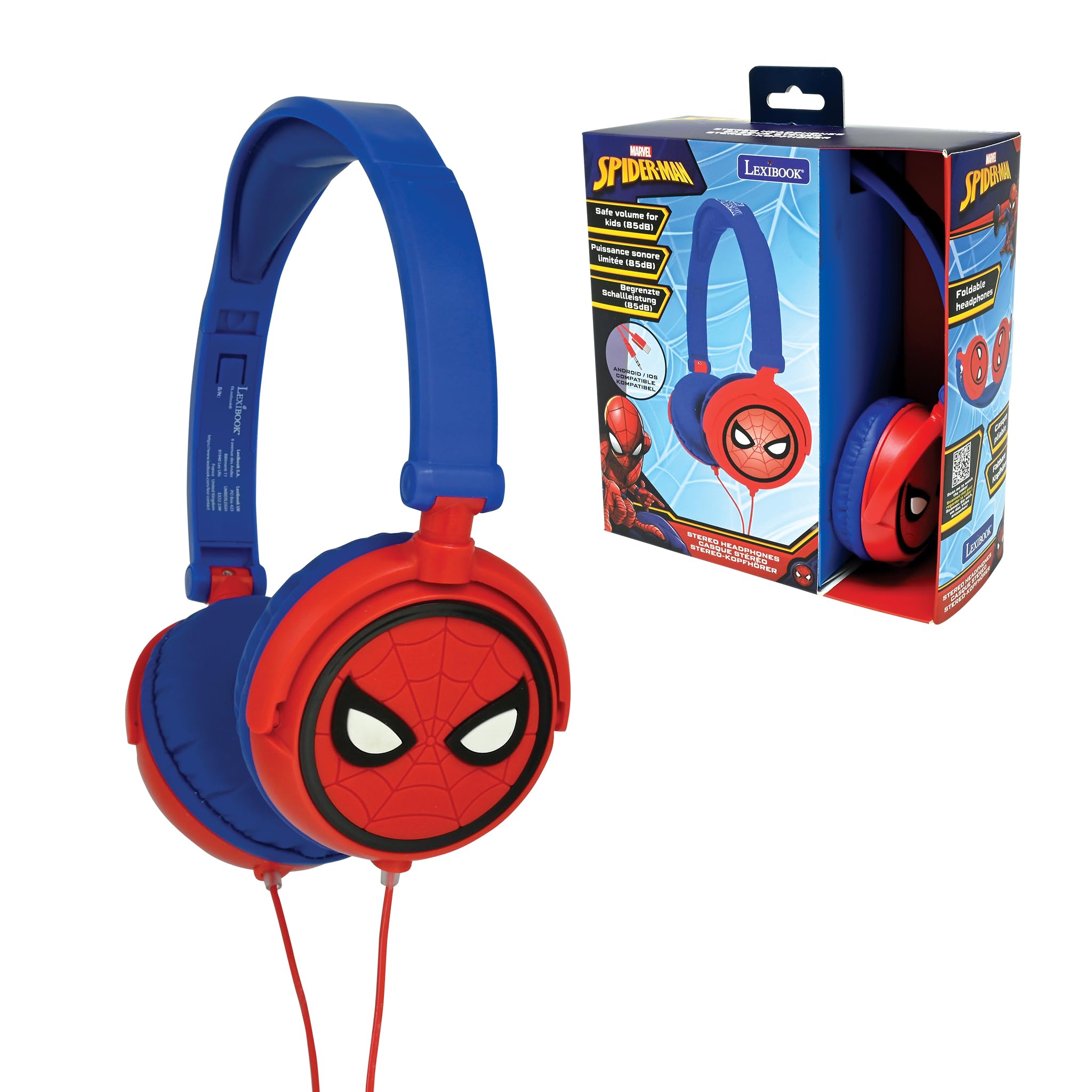 Lexibook Spider-Man Kids Stereo Headphones – Foldable & Volume Limited