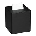 MEIBOOCH PU Leather Square Tissue Box Cover with Magnetic Bottom – Black
