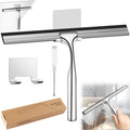 Jolof Store Stainless Steel Shower Squeegee with Adhesive Holder – Silver