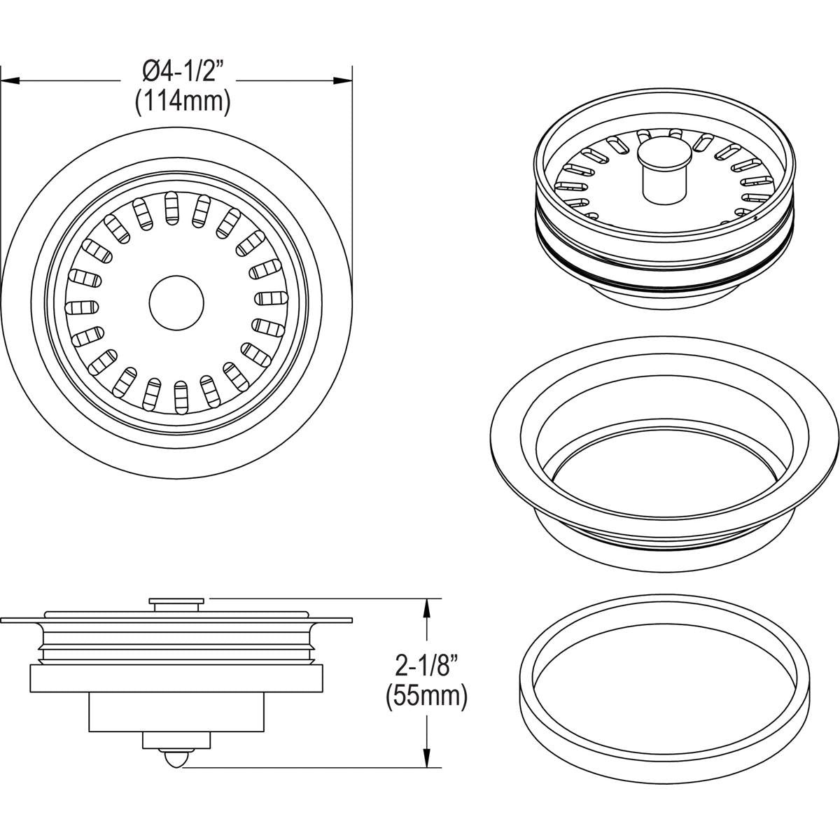 Elkay LKQD35PT Basket Strainer, Putty, LKQD35 - image 4