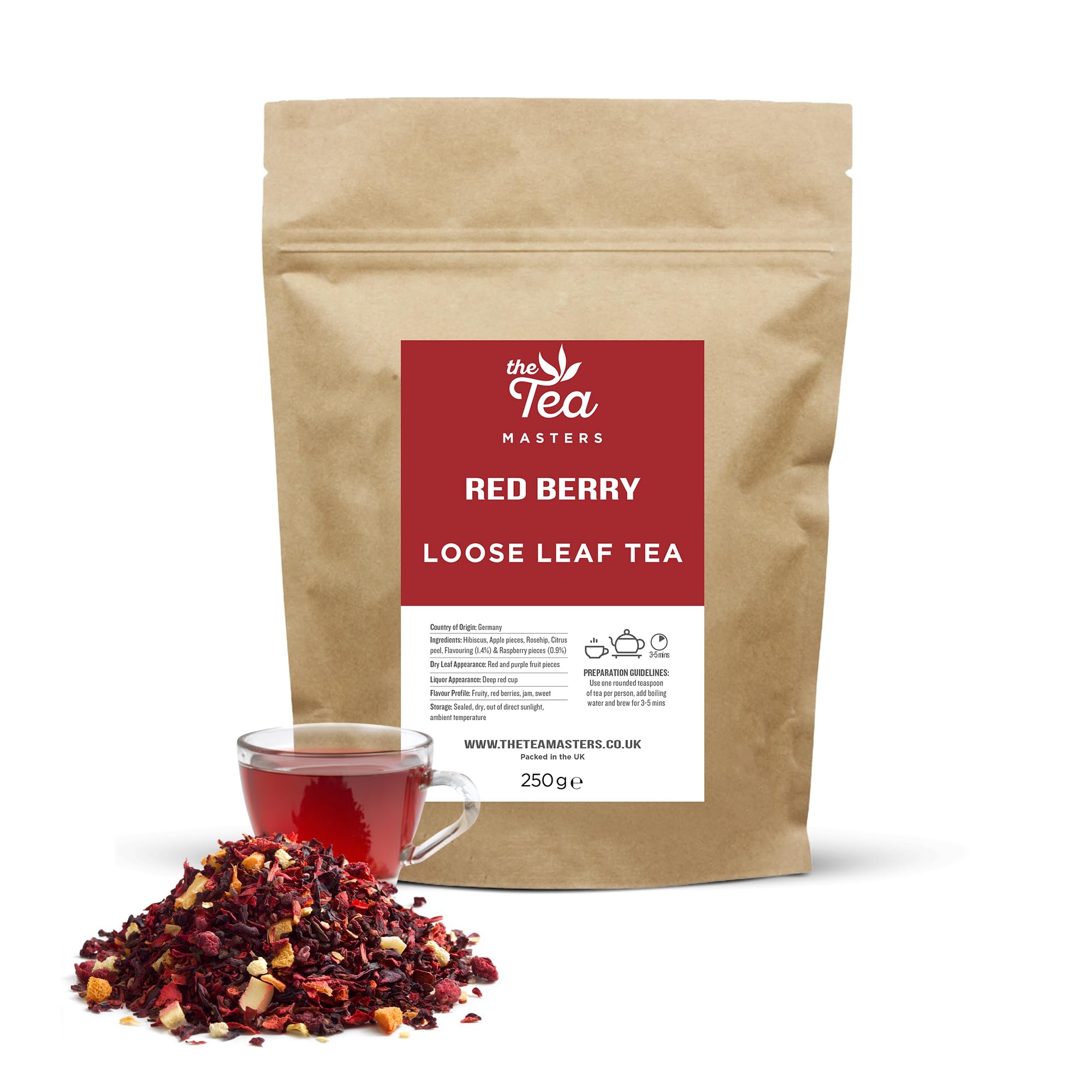 The Tea Masters Red Berry Loose Leaf Tea – Gourmet Herbal Infusion (250g)