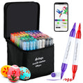 Jolof Store 100 Color Dual Tip Acrylic Paint Pens with App for Rock Art