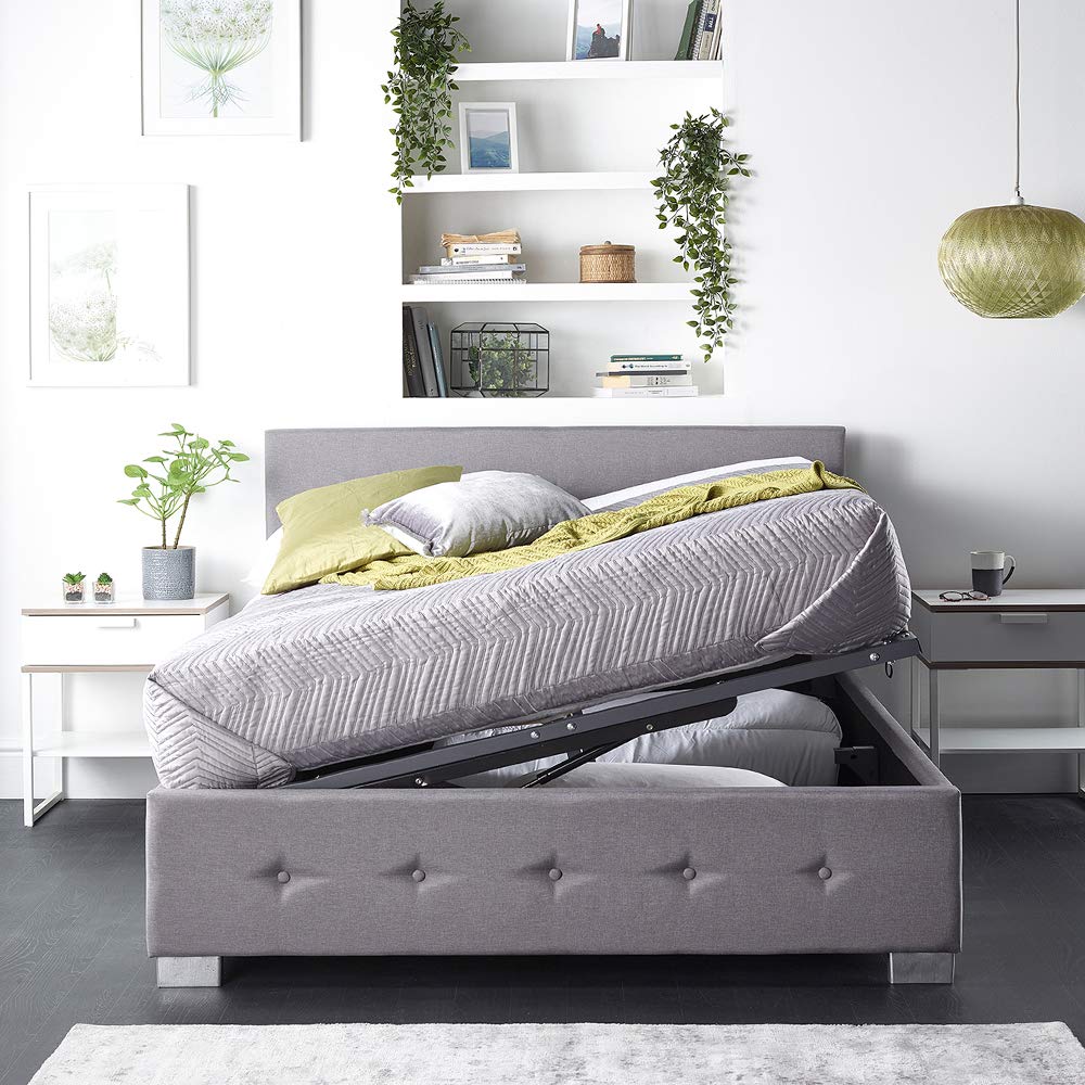 Aspire Beds Side Opening Ottoman Storage Bed | Linen King Size 5ft