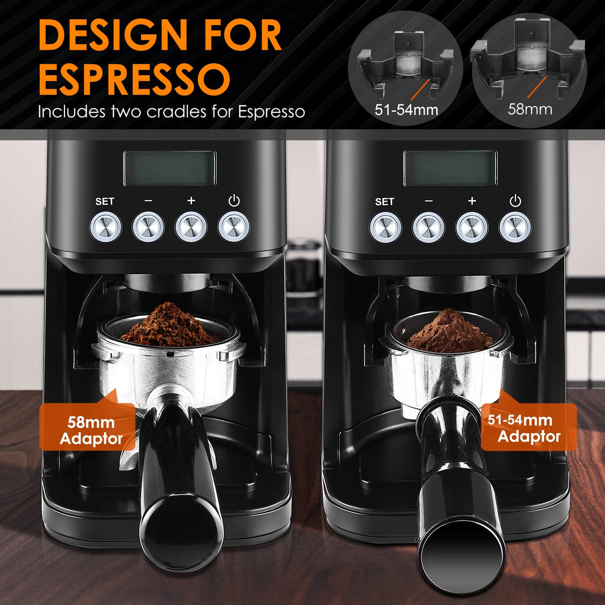 Homtone Conical Burr Coffee Grinder - 51 Grind Settings, Anti-Static