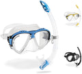 Cressi Matrix & Gamma Mask & Snorkel Set for Diving - Clear/Blue