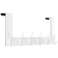 WEBI Over The Door Hook Rack - 6 Hook Metal Towel Hanger, White