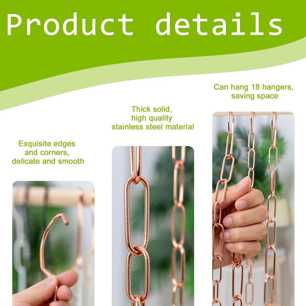 MIUPOO Magic Multi Hangers,Hanger Chain,Stainless Steel Chains Clothes Hangers Space Saving Chains for Wardrobe,Magical Hangers Closet Space Saving - image 3
