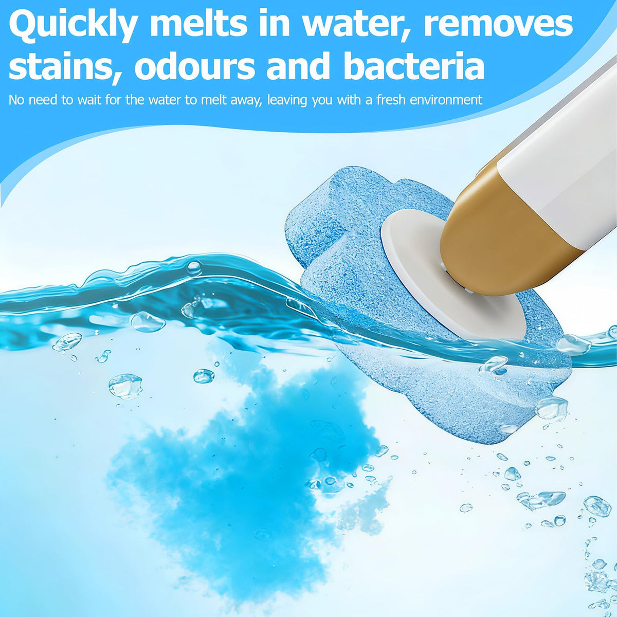 Kisizity Disposable Toilet Brush with 60 Refills, Blue Toilet Wand Kit - image 4