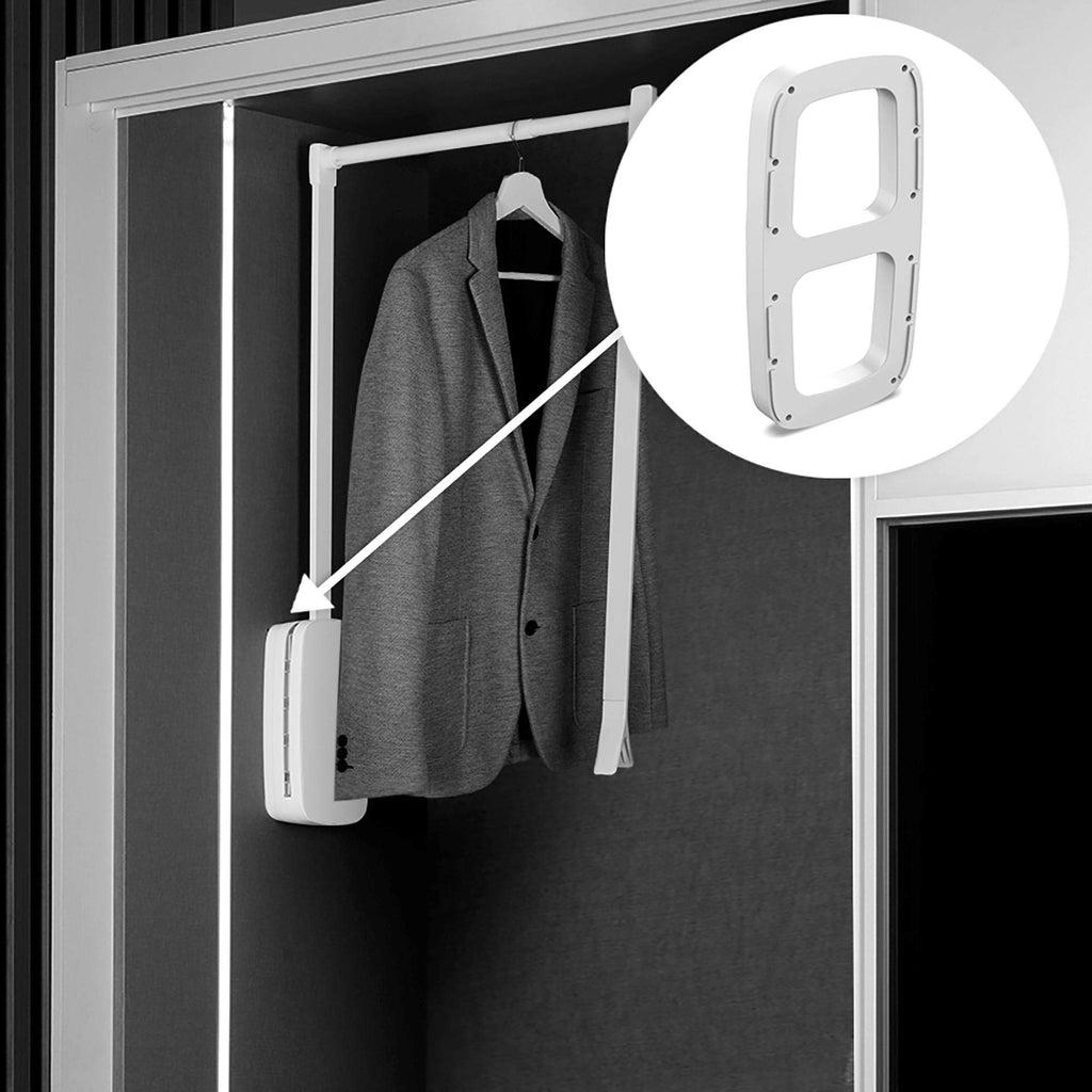Emuca - Lateral assembly supplement for pull down hanging rail, Side supplement for pull down wardrobe rail lift, plastic, titanium color, Set of 2 - image 4
