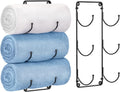 Wall Mounted Metal Towel Rack - 3-Tier Storage Holder, Set of 2