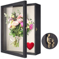 TJ.MOREE Large Shadow Box Display Case – 13x16 Wood Memory Frame with Glass