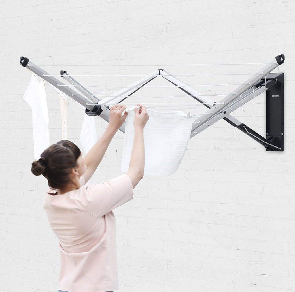 Brabantia WallFix 24m Retractable Wall-Mounted Clothes Airer - Silver