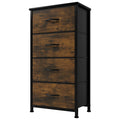 YITAHOME 4-Drawer Fabric Chest of Drawers | Rustic Brown Storage Dresser