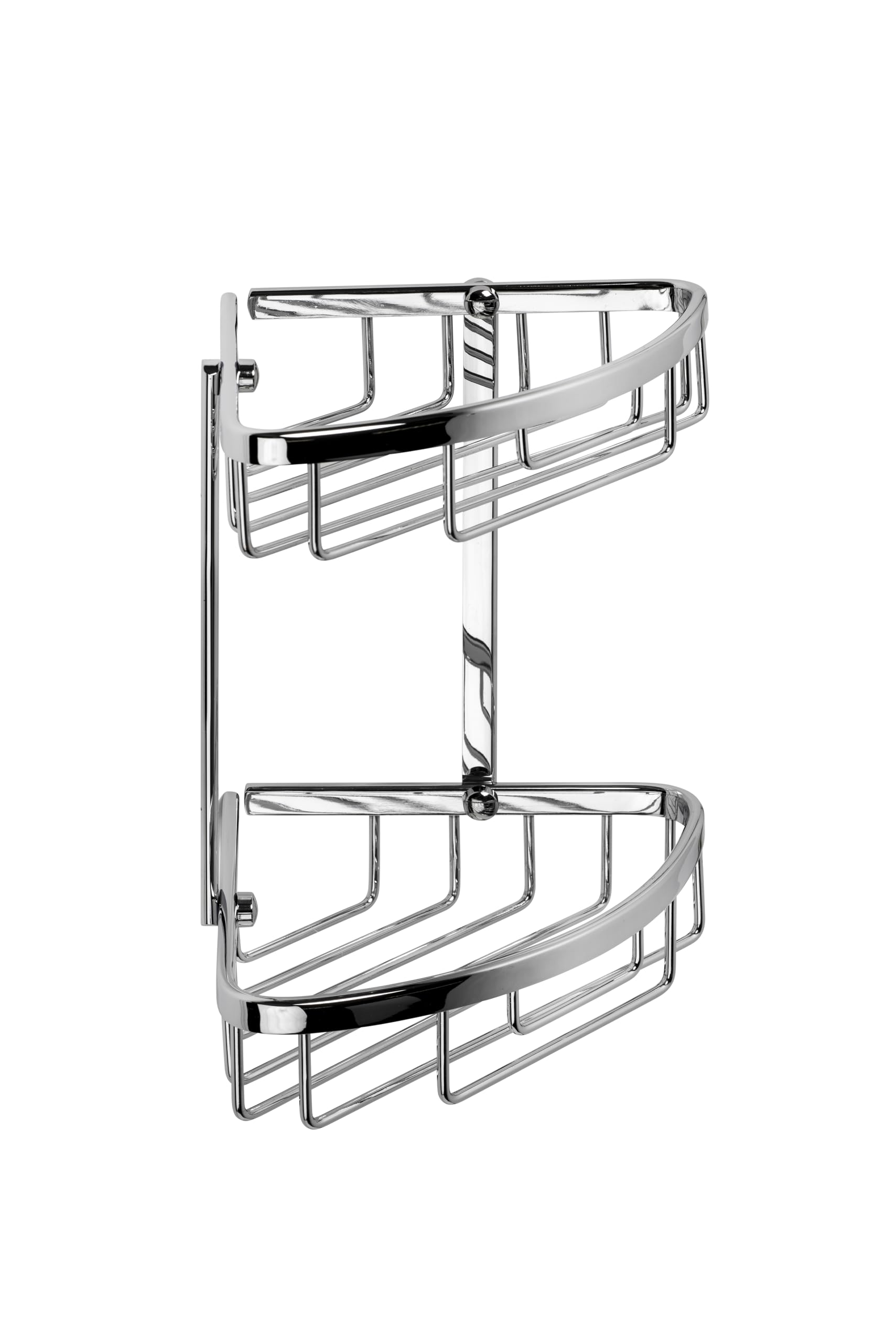 Croydex Slimline Corner Shower Caddy – 2-Tier Chrome Aluminium Shelves