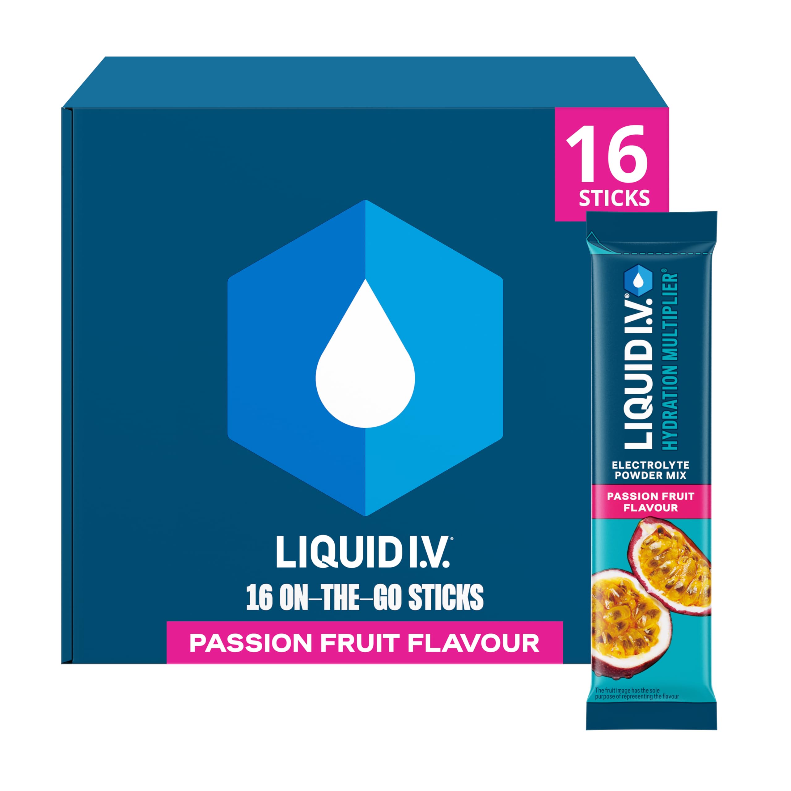 Liquid I.V. Hydration Electrolyte Powder Mix - Passion Fruit (16 Sticks)