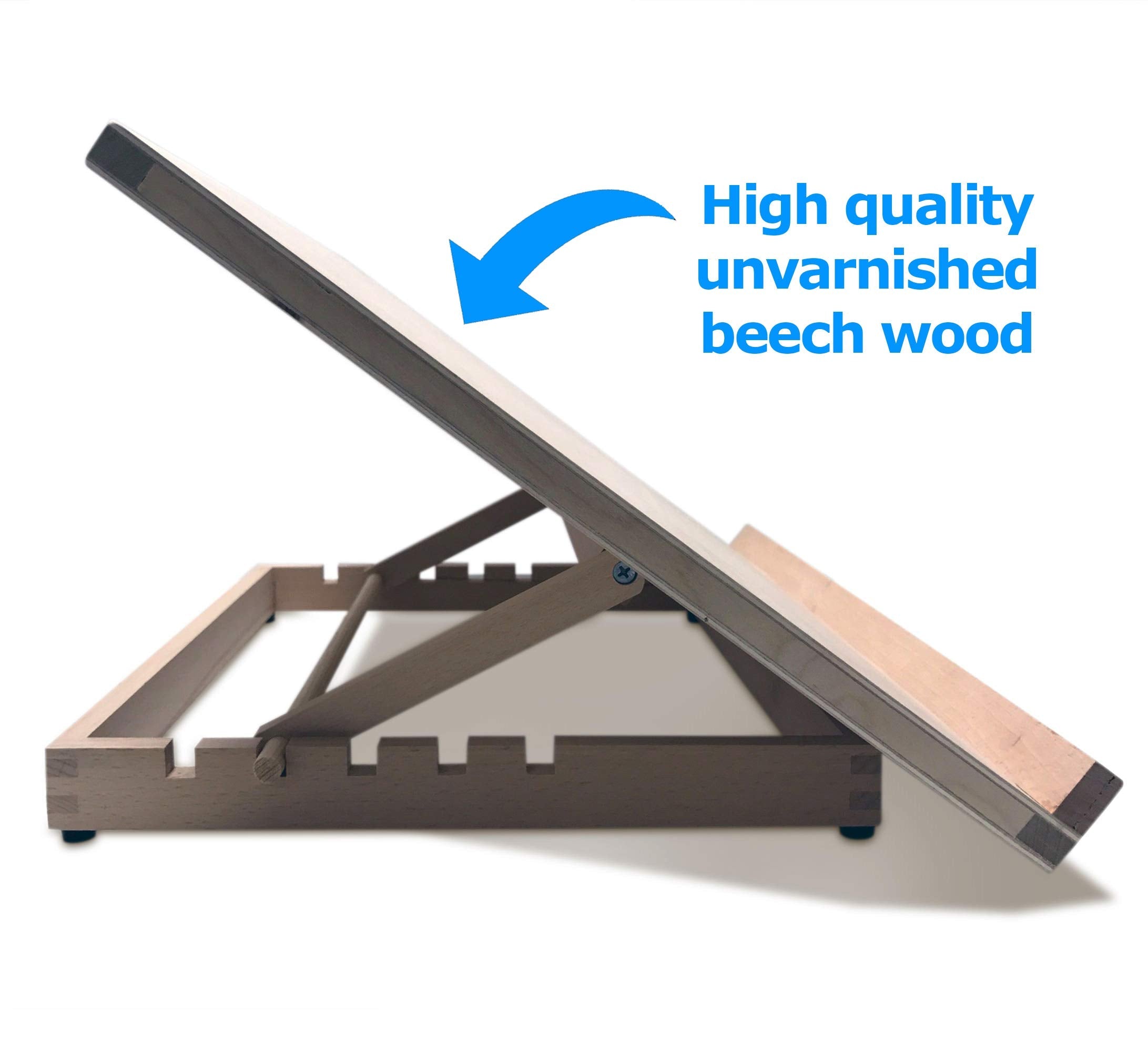 Zieler A2 Adjustable Beech Wood Table Top Art Easel & Drawing Board