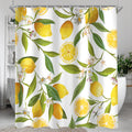 Lerores Lemon Leaf Shower Curtain – 120x200cm Anti-Mould Polyester