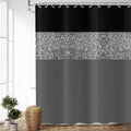 ASDCXZ Glitter Shower Curtain | Waterproof Grey Silver Polyester Fabric